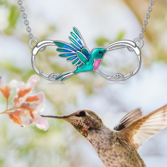 Hummingbird Infinity Love Necklace - Picture 5 of 6